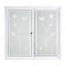 หน้าต่างบานเลื่อนสลับ 2 ช่อง มีมุ้ง + เหล็กดัดลายผีเสื้อ 120 x 110 ซม. (FA) ECO สีขาว WINDOW-ASIA