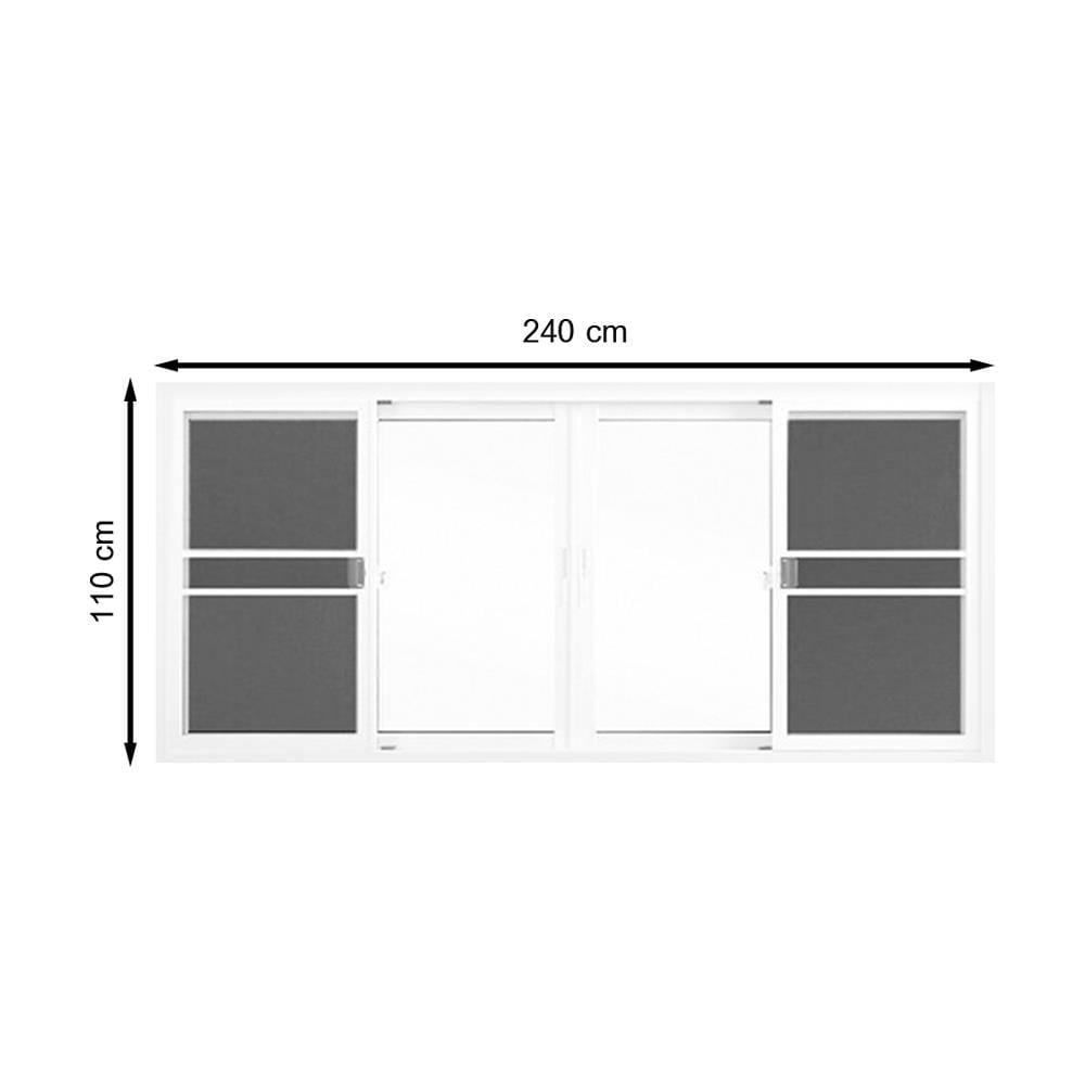 LYNN หน้าต่างบานเลื่อนสลับ 4 ช่อง+ชุดมุ้ง X-Series LP-X3-W06-00 สีขาว  #240*110 CM.