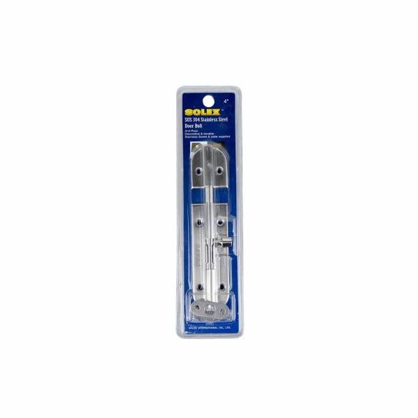 SOLEX กลอนแสตนเลส 304 หัวกลม 4นิ้ว แบรนด์ SOLEX - ตกแต่ง ราคา 75 บาท