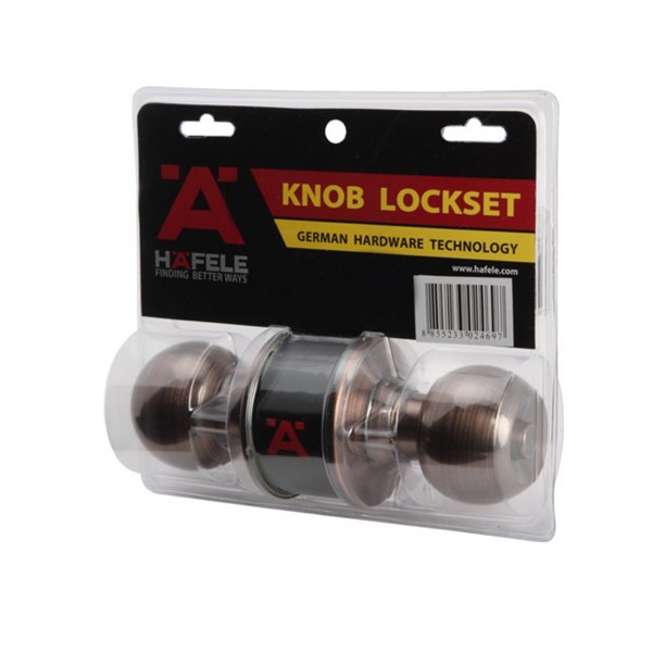 HAFELE ลูกบิดประตู KNOB LOCKS.F.ENTR.DR.ANT.COP #489.93.144 แบรนด์ HAFELE - ตกแต่ง ราคา 319 บาท