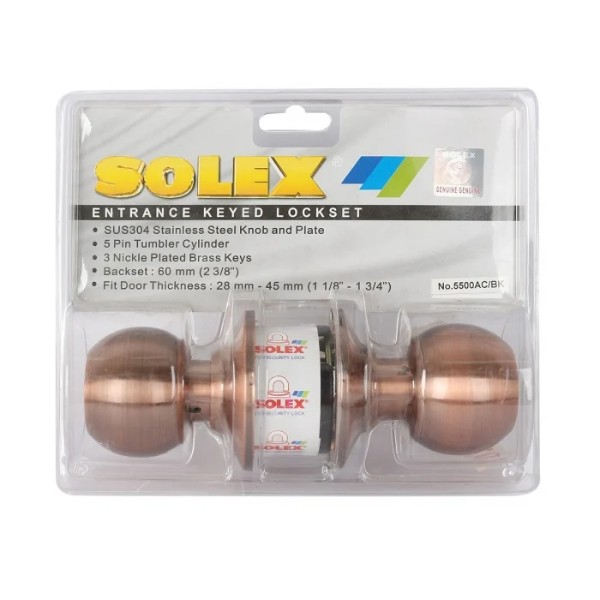 SOLEX กุญแจลูกบิด NO.5500 AC แบรนด์ SOLEX - ตกแต่ง ราคา 340 บาท