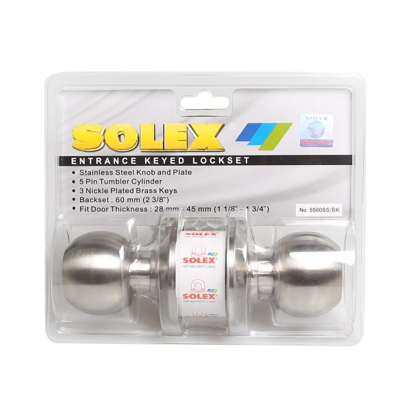 SOLEX กุญแจลูกบิด ห้องน้ำ 5500SS/BK แบรนด์ SOLEX - ตกแต่ง ราคา 270 บาท