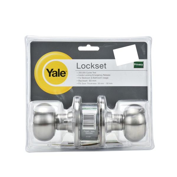 YALE ลูกบิดประตูระบบห้องห้องน้ำ VTT หัวทูโทน หัวใหญ่ VTT5222US32D แบรนด์ YALE - ตกแต่ง ราคา 370 บาท