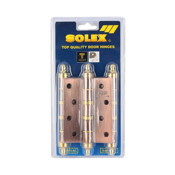 SOLEX บานพับแกนใหญ่ NO.4315 ACB (แพ็ค 3 Pcs.) แผง แบรนด์ SOLEX - ตกแต่ง ราคา 215 บาท