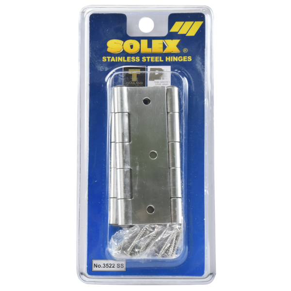 SOLEX บานพับแสตนเลส NO.3522SS (แพ็ค 3 Pcs.) แผง แบรนด์ SOLEX - ตกแต่ง ราคา 115 บาท
