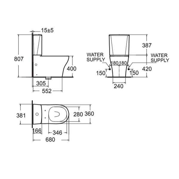 AMERICAN STANDARD สุขภัณฑ์สองชิ้น 3/4.5 ลิตร สีขาว 2625SC-WT-0 (SOFT) - ภาพที่ 3