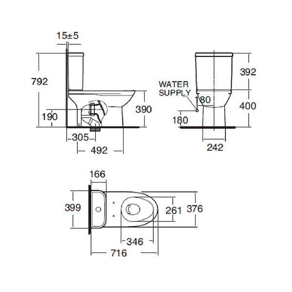 AMERICAN STANDARD สุขภัณฑ์สองชิ้น Neo Modern 4.2/3 ลิตร 2630SCNF-WT-0 - ภาพที่ 2