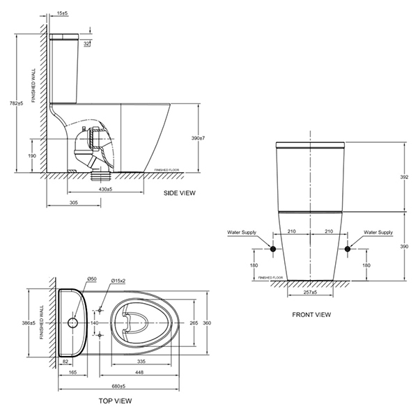 AMERICAN STANDARD สุขภัณฑ์สองชิ้น คอมแพค โคดี้ 3/4.2 ลิตร สีขาว ฝาซอฟ 2407SC-WT-0 - ภาพที่ 3