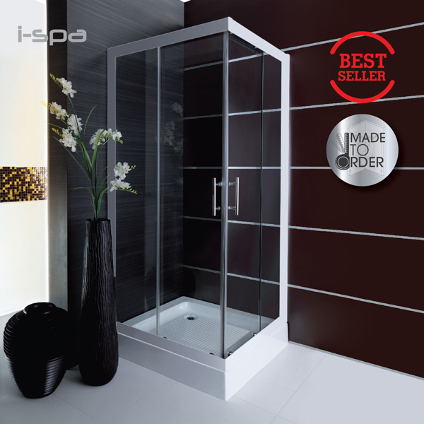 ISPA ฉากกั้นอาบน้ำ รุ่นI-SQ003GWH 90*90*190 cm. White