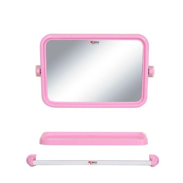 ** BOSS กระจกชุด เหลี่ยม 3ชิ้น K226 สีชมพู แบรนด์ BOSS - ตกแต่ง ราคา 249 บาท