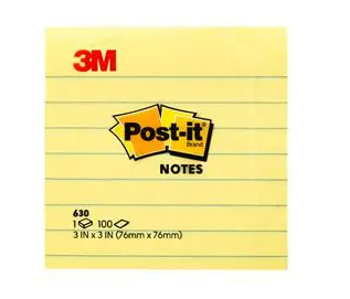 โพสต์-อิท 630 มีเส้น 3x3 สีเหลือง 3M - ภาพที่ 2