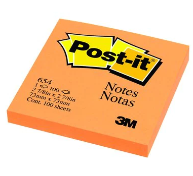 3M โพสต์-อิท 654 3x3 ส้มสะท้อนแสง แบรนด์ CTTN  - ตกแต่ง ราคา 45 บาท