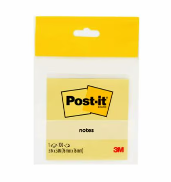 3M โพสต์-อิท 654-1CY 3x3 เหลือง แบรนด์ CTTN  - ตกแต่ง ราคา 45 บาท