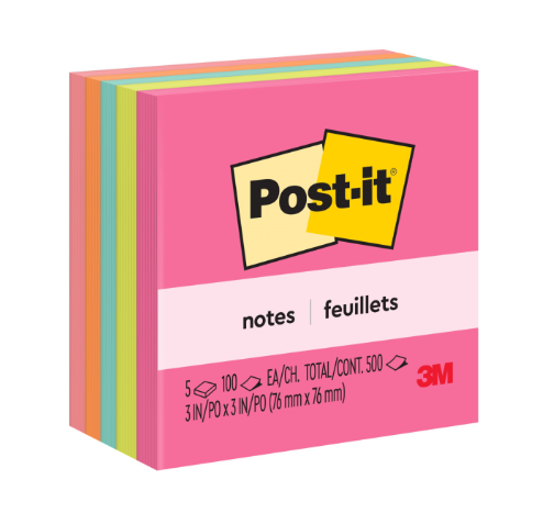 3M โพสต์-อิท 654-5 AP 3x3 คละสี แบรนด์ CTTN  - ตกแต่ง ราคา 199 บาท