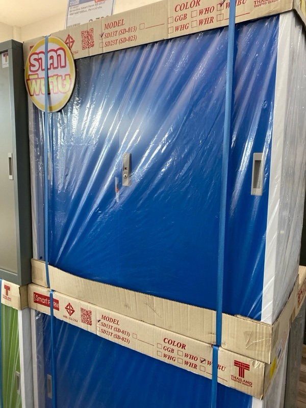 ตู้บานเลื่อน Smart Form SD-013T 880*400*880มม. สีขาว/น้ำเงิน แบรนด์ บริษัท ไทยไทโย จำกัด - ตกแต่ง ราคา 2,790 บาท