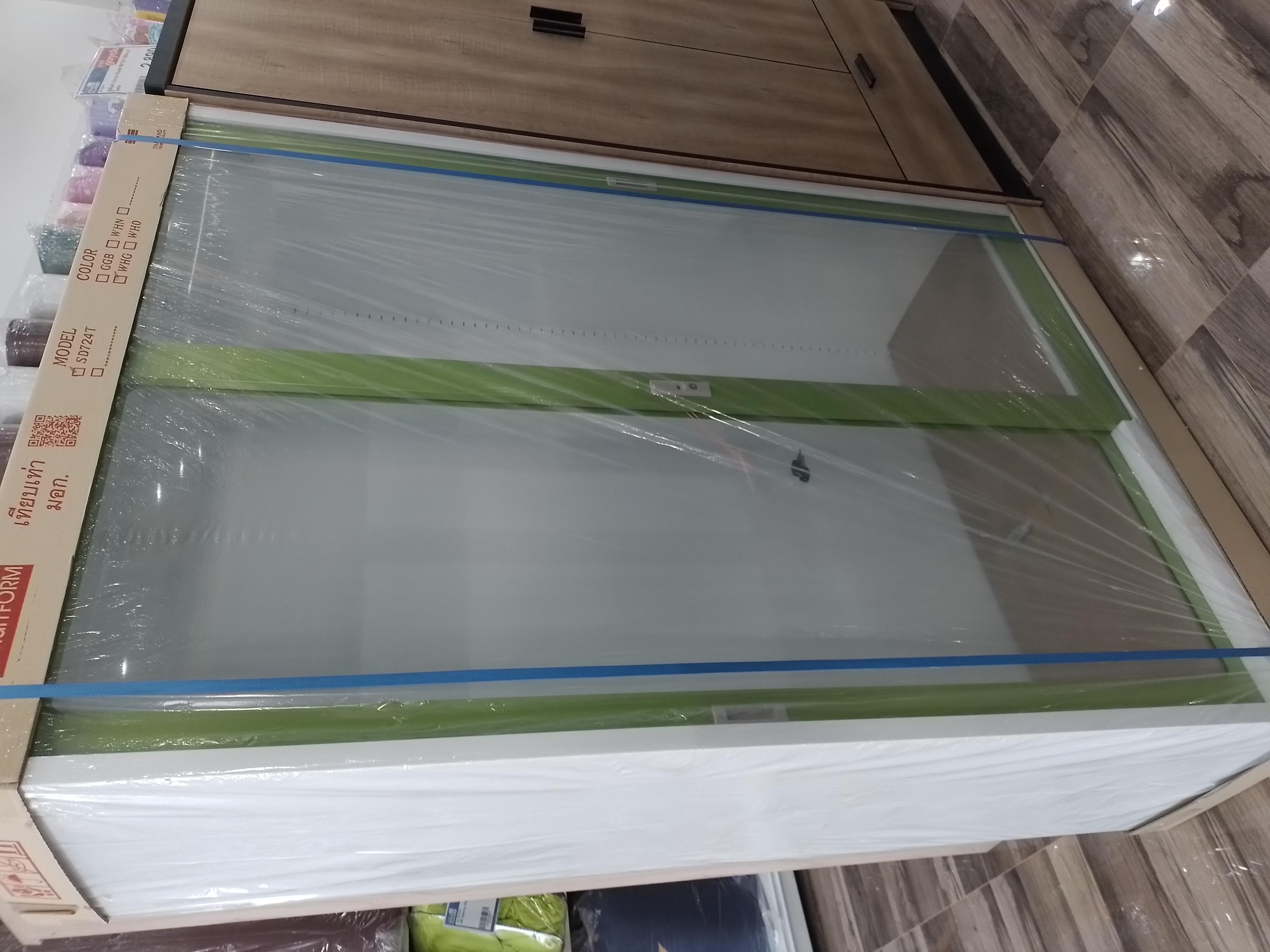 ตู้เอกสารบานเลื่อน Smart Form SD724TG 1200*460*1830มม. สีขาว/เขียว