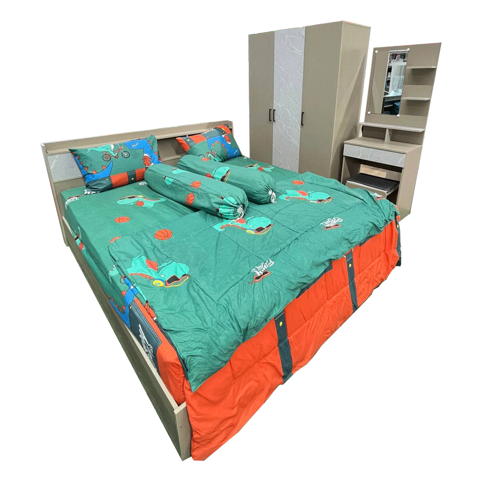 ชุดห้องนอน 20 x 55 x 185 ซม TW120 สีเบจลายผ้า TERRY