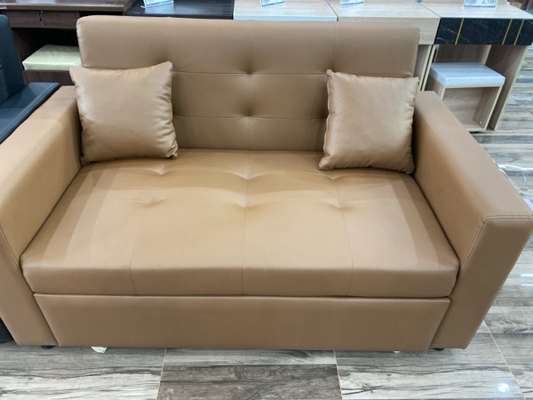 โซฟาเบด PVC รุ่นแคนดี้ 2ที่นั่ง 150ซม. สีน้ำตาล - ดำรงค์โฮมพลัส