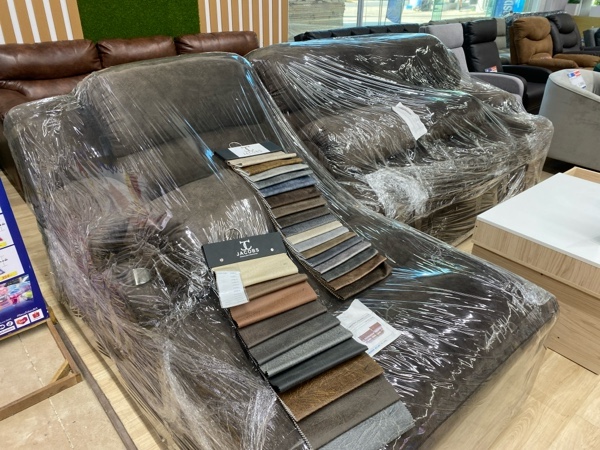 โซฟาหนัง 280 ซม. มุมขวา รุ่น BF129 โรโซรอยซ์ สีน้ำตาลเข้ม