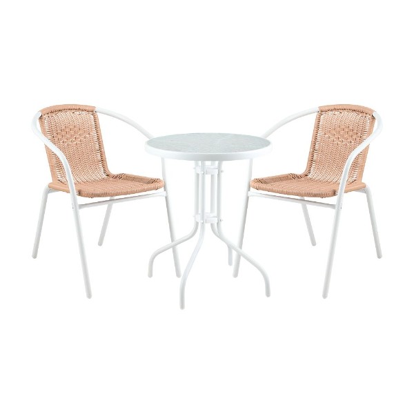 ชุดโต๊ะเก้าอี้สนาม TOSCA สีเบจ/ขาว WINNER