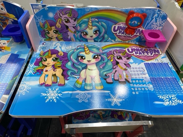 โต๊ะหัดเขียน DFOD3 UNICORN สีฟ้า/ชมพู - ภาพที่ 2