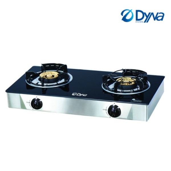 Dyna Home เตาแก๊สหน้ากระจกตั้งโต๊ะ 2หัว ทองเหลือง  DF-7238-F แบรนด์ DYNA HOME - ตกแต่ง ราคา 2,290 บาท