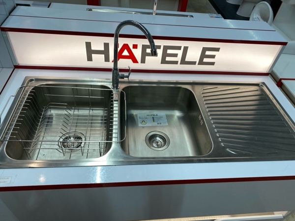 HAFELE อ่างซิงค์ 2หลุม 1ที่พัก DIY D.BOWL TOP MOUNT SINK 2B L 495.39.412