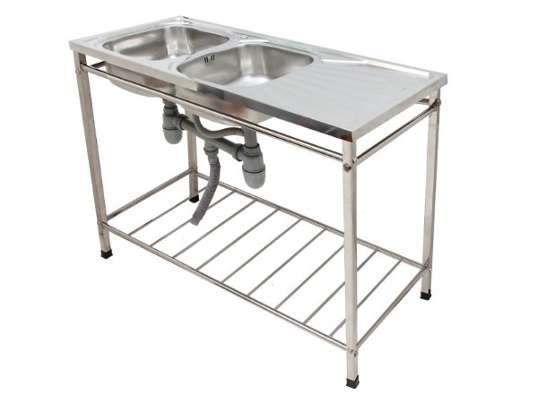 อ่างซิงค์สแตนเลส 2 หลุม 1 ที่พัก พร้อมขาตั้ง D1251+ST VEGARR