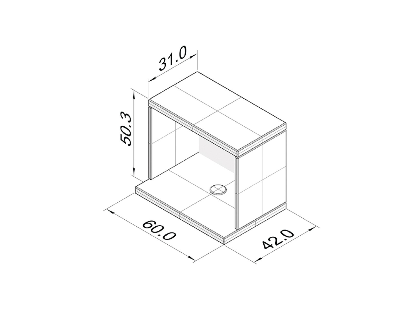 YES MOULDING กล่องเสริมไมโครเวฟ HA06-20 60*50.3*42.2cm. สีไม้สักทอง - ภาพที่ 2