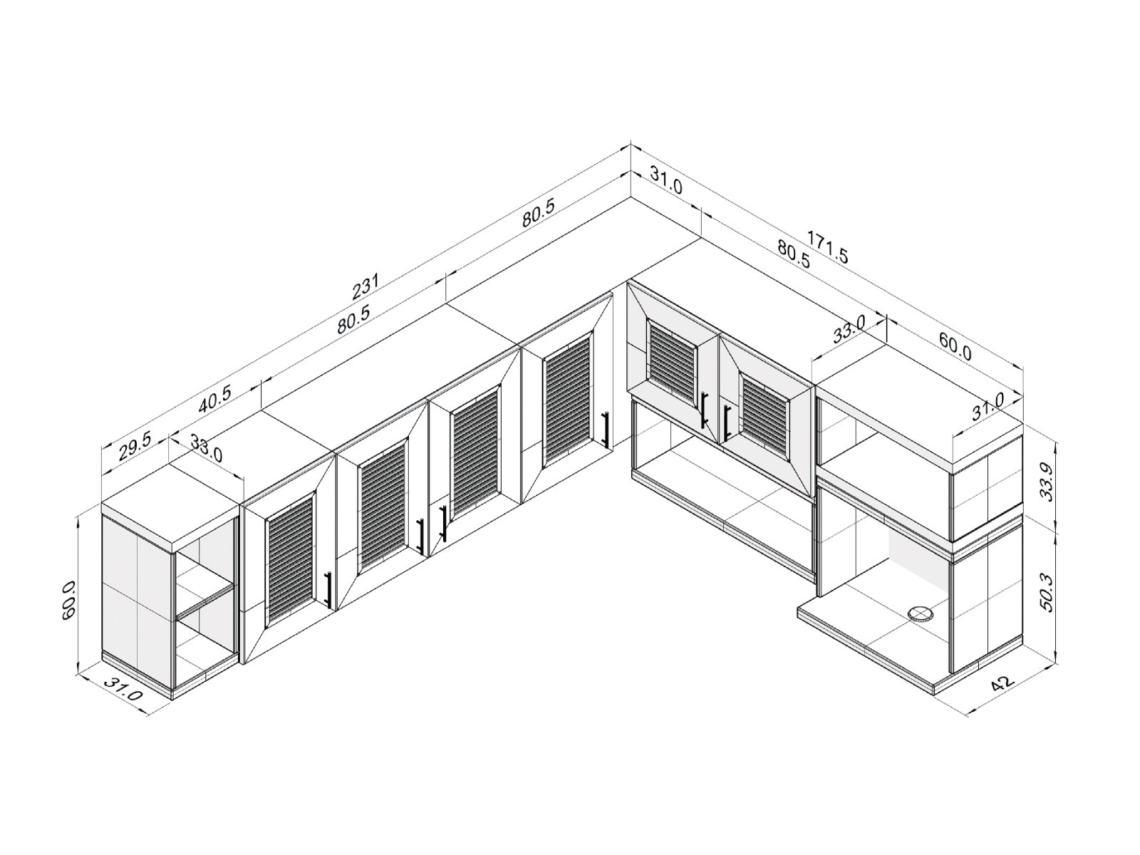 YES MOULDING กล่องเสริมไมโครเวฟ HA06-20 60*50.3*42.2cm. สีไม้สักทอง - ภาพที่ 4