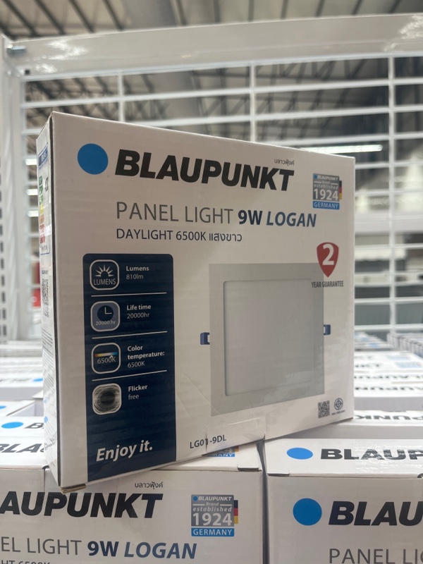 WELLUX BP-โคมพาแนลไลท์ LG01 เหลี่ยม 9 วัตต์ แสงขาว