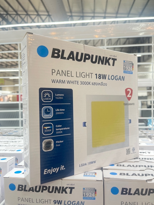 WELLUX BP-โคมพาแนลไลท์ LG04 เหลี่ยม 18 วัตต์ แสงเหลือง