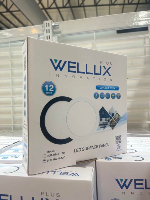 WELLUX โคมกลมติดลอย SUR-RW 5-12 วัตต์ ขอบขาว แสงขาว แบรนด์ เวลลักซ์ - ระบบไฟฟ้าและระบบน้ำ ราคา 230 บาท