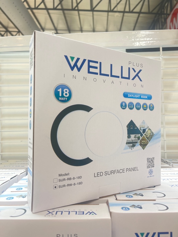 WELLUX โคมกลมติดลอย SUR-RW 8-18 วัตต์ ขอบขาว แสงขาว