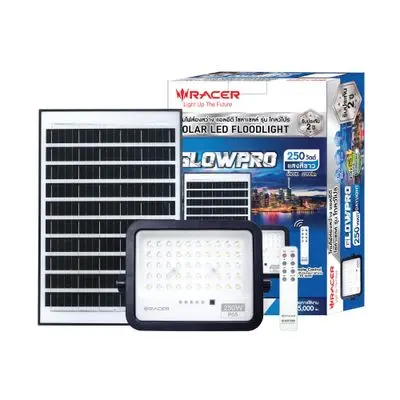 RACER โคมไฟฟลัดไลท์โซล่าเซลล์ LED โกลว์โปร 250วัตต์ แสงขาว - ภาพที่ 5