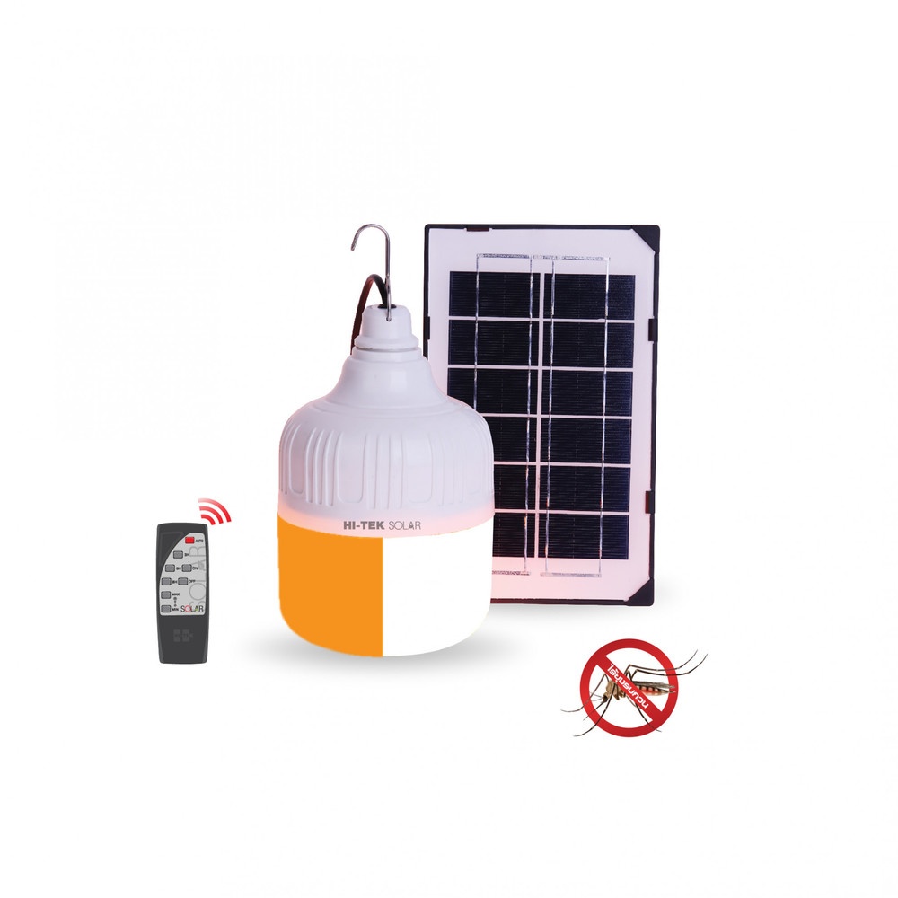 HI-TEK ชุดหลอดไฟ LED โซล่าเซลล์ 50W +แผงโซล่าเซลล์+รีโมท ไล่ยุง แสงขาว - ภาพที่ 6