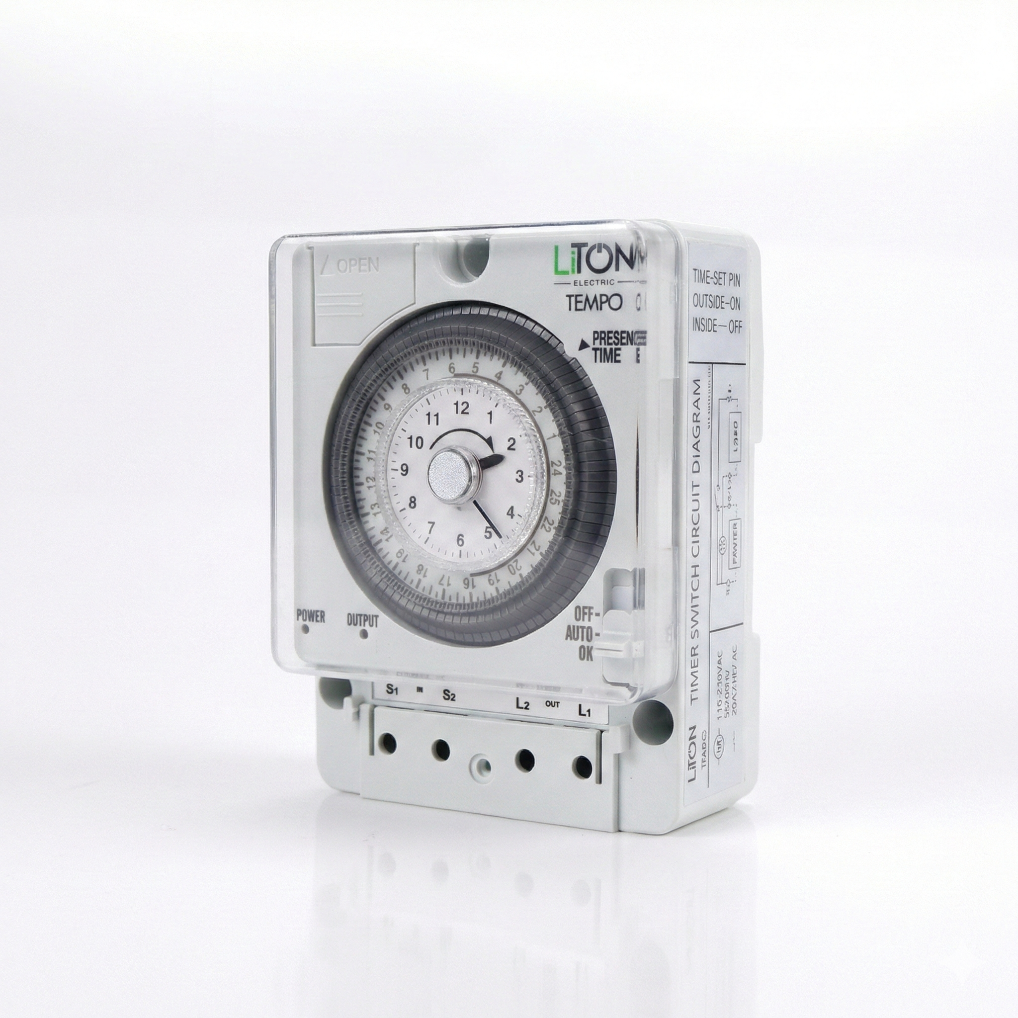 สวิตช์ตั้งเวลา อนาล็อก 20A 220V Tempo สีเทา LITON แบรนด์ THE ONE - ระบบไฟฟ้าและระบบน้ำ ราคา 720 บาท