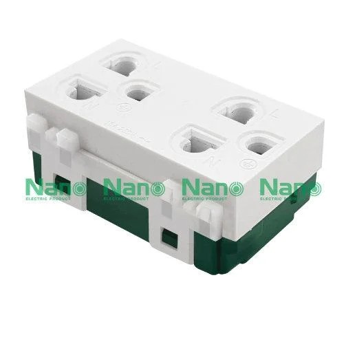 NANO เต้ารับคู่ 3ช่อง+กราวน์ NN-P601 16A 250V ขาว (200/ลัง) แบรนด์ นาโน อิเลคทริค โปรดักซ์ - ระบบไฟฟ้าและระบบน้ำ ราคา 60 บาท