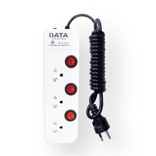 DATA ปลั๊กไฟ มอก. HM3359 3ช่อง 3สวิตซ์ 5ม. แบรนด์ DATA - ระบบไฟฟ้าและระบบน้ำ ราคา 330 บาท