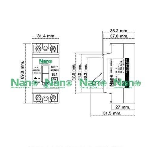 NANO เซฟตี้เบรกเกอร์ SF10 10A (200/ลัง) - ภาพที่ 2