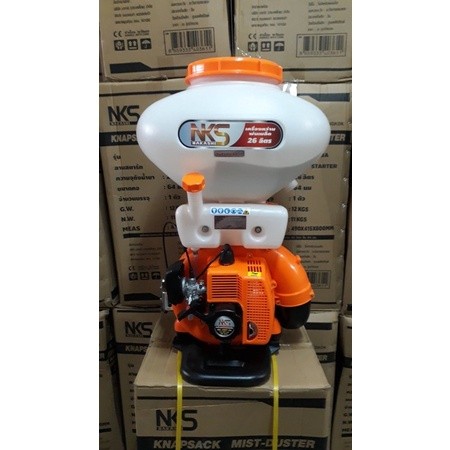 เครื่องพ่นปุ๋ย-เมล็ดข้าว 2จังหวะ สะพายหลัง 26 ลิตร ลิ้น64มม. NAKASHI