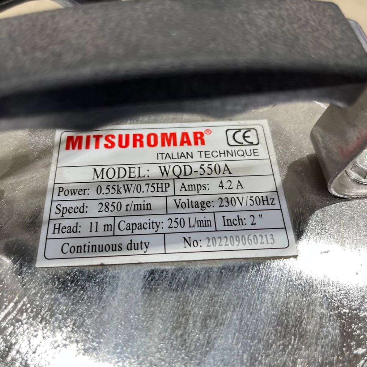 MITSUROMAR ปั๊มแช่ดูดโคลน สแตนเลส WQD550W 2 - ภาพที่ 2