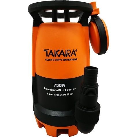 ปั๊มจุ่มแช่พลาสติก พร้อมลูกลอย 400W 1 นิ้ว,1-1/4 นิ้ว 3 in 1 Pro-Suction TAKARA