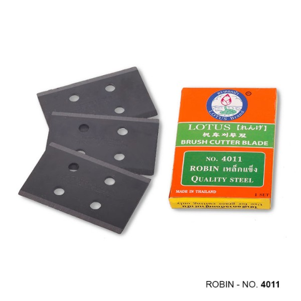 ใบมีดแบบติดจานยึด NO.4011 ROBIN (3ใบ/SET) 70x45xt2.0 mm. เกรดเหล็กแข็ง (10/กล่อง)
