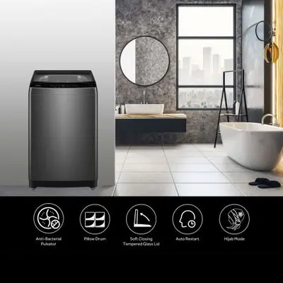 HAIER เครื่องซักผ้าฝาบน HWM150-316S6 15 kg. สีเทา - ภาพที่ 3