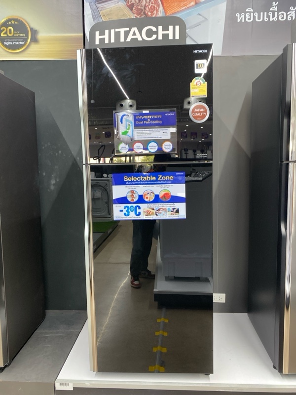 ตู้เย็น 2 ประตู 14.4 คิว R-VGX400PF-1 สีดำ HITACHI