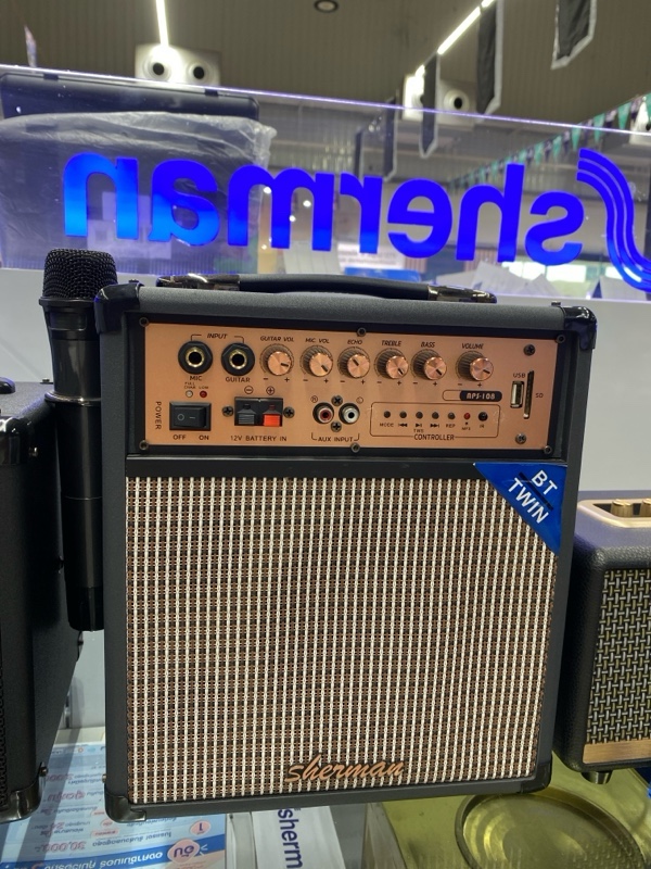 SHERMAN แอมป์พร้อมลำโพงขนาด 6.5 APS-108 60W MIC