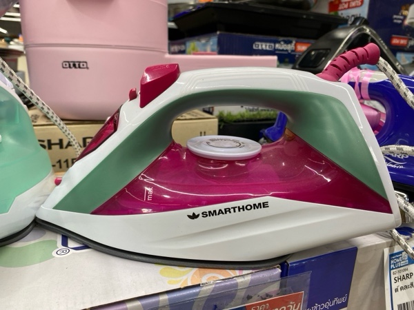 Smart Home เตารีดไอน้ำ SSIR-909 1200วัตต์ สีชมพู แบรนด์ SMART HOME - เครื่องใช้ไฟฟ้า ราคา 399 บาท