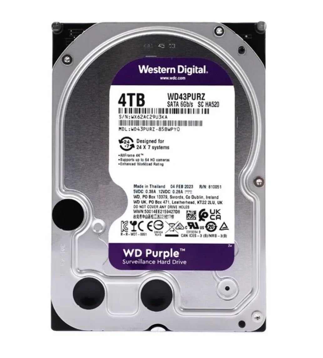 ฮาร์ดดิส กล้องวงจรปิด HDD WD43PURZ 4TB แบรนด์ SYNEX - เครื่องใช้ไฟฟ้า ราคา 3,590 บาท