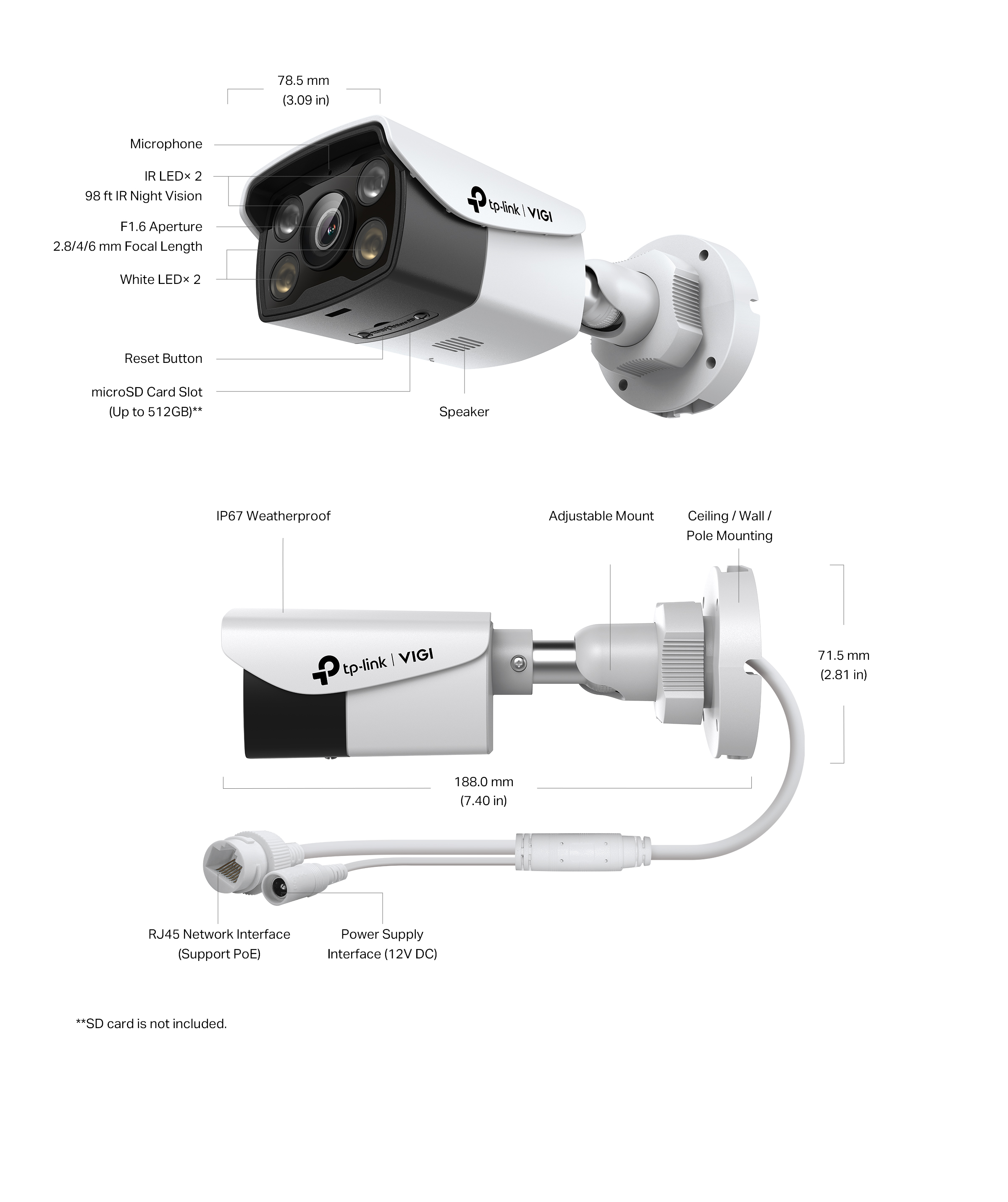 VIGI กล้องวงจรปิด SECURITY CAMERA  C340 4MP - ภาพที่ 3